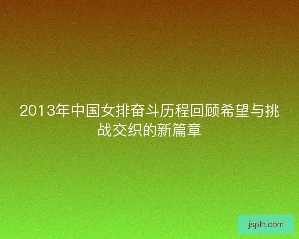 2013年中国女排奋斗历程回顾希望与挑战交织的新篇章